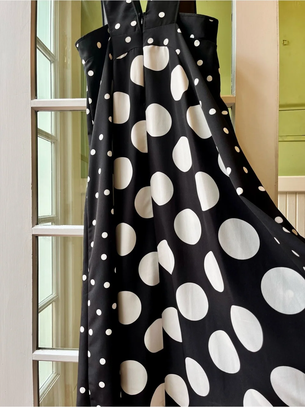 Topshop UK Black & White Polka Dot High-Low Dress, Backless Strappy top,  Ruffle - Picture 8 of 13
